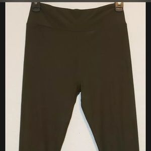 Olive Green Leggings Athletic Tummy Control Pants
